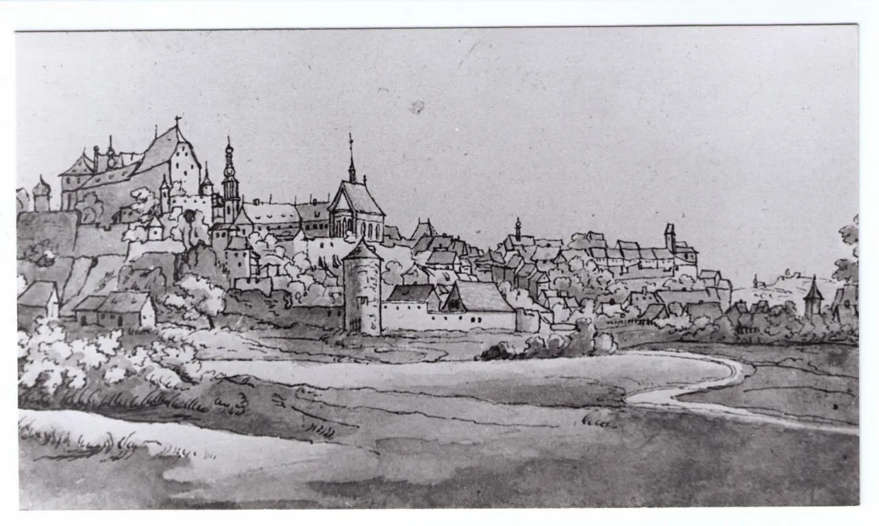 Aquarell des Pulverturms, Museum Regensburg.