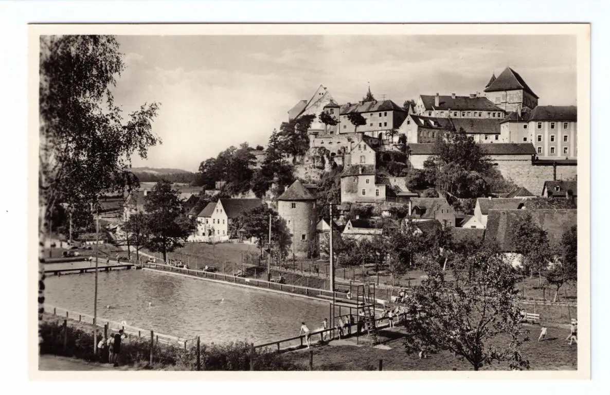 Das Schwimmbad unterhalb des Pulverturms, 1934.
